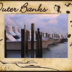 Outer Banks North Carolina Laser Engraved Wood Picture Frame