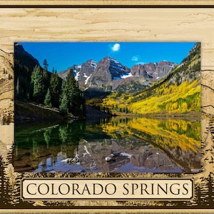 Colorado Springs Laser Engraved Wood Picture Frame