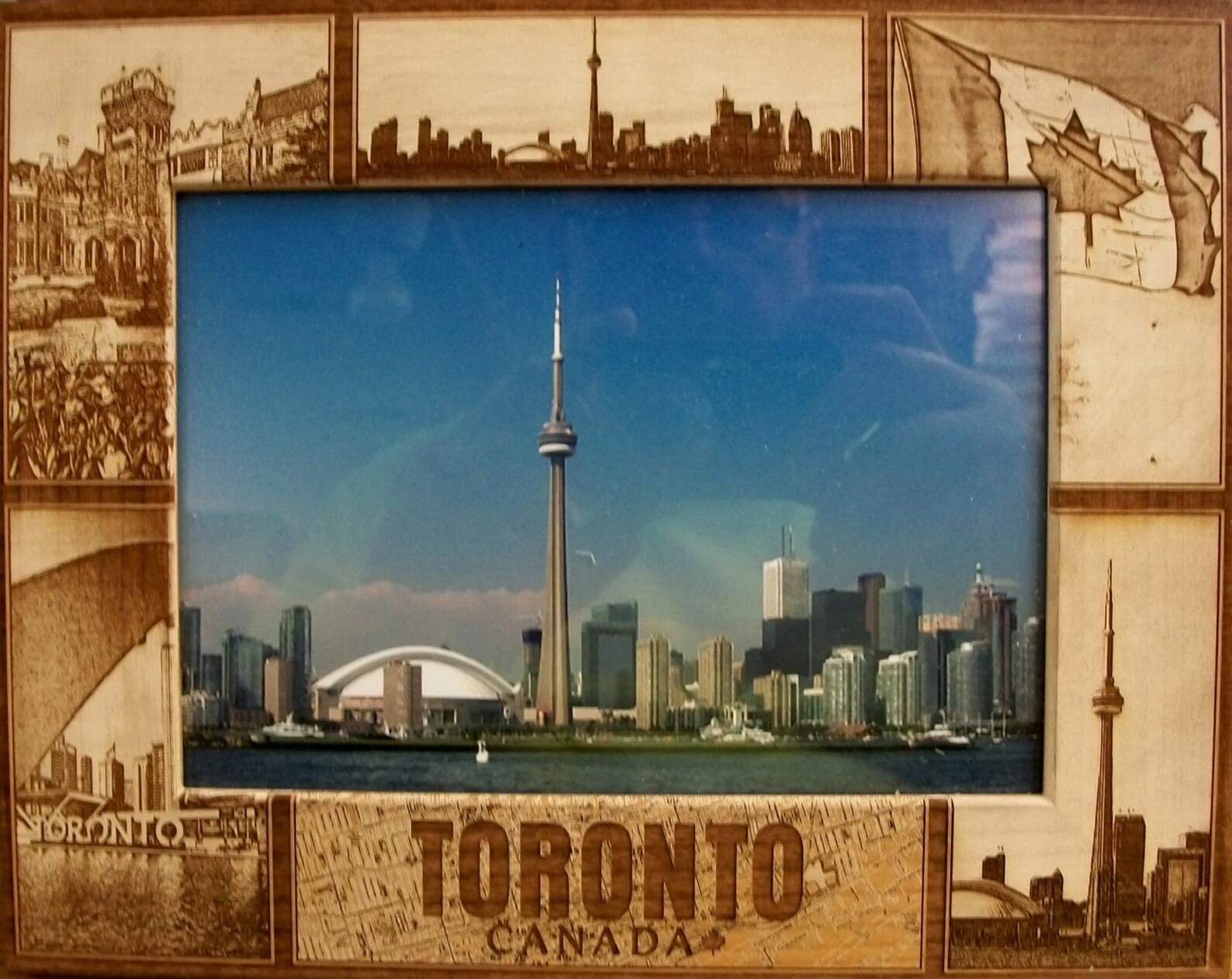 Toronto Laser Engraved Wood Picture Frame Etsy
