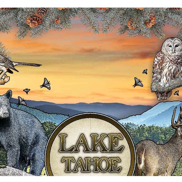 Lake Tahoe California with Wildlife Fridge Magnet