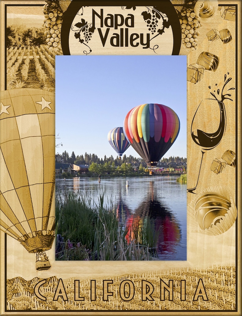 Napa Valley California Laser Engraved Wood Picture Frame image 2