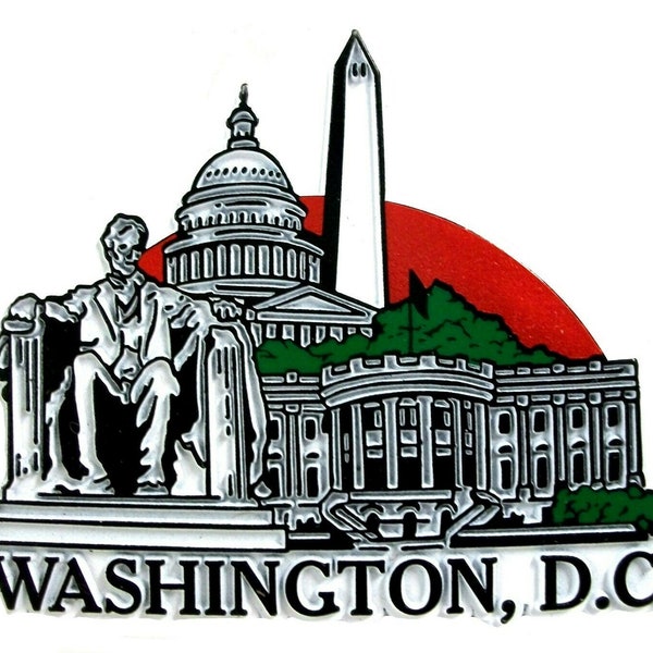 Washington D.C. United States 4 Color Collage Fridge Magnet