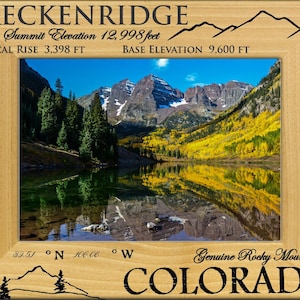 Breckenridge Colorado Laser Engraved Wood Picture Frame