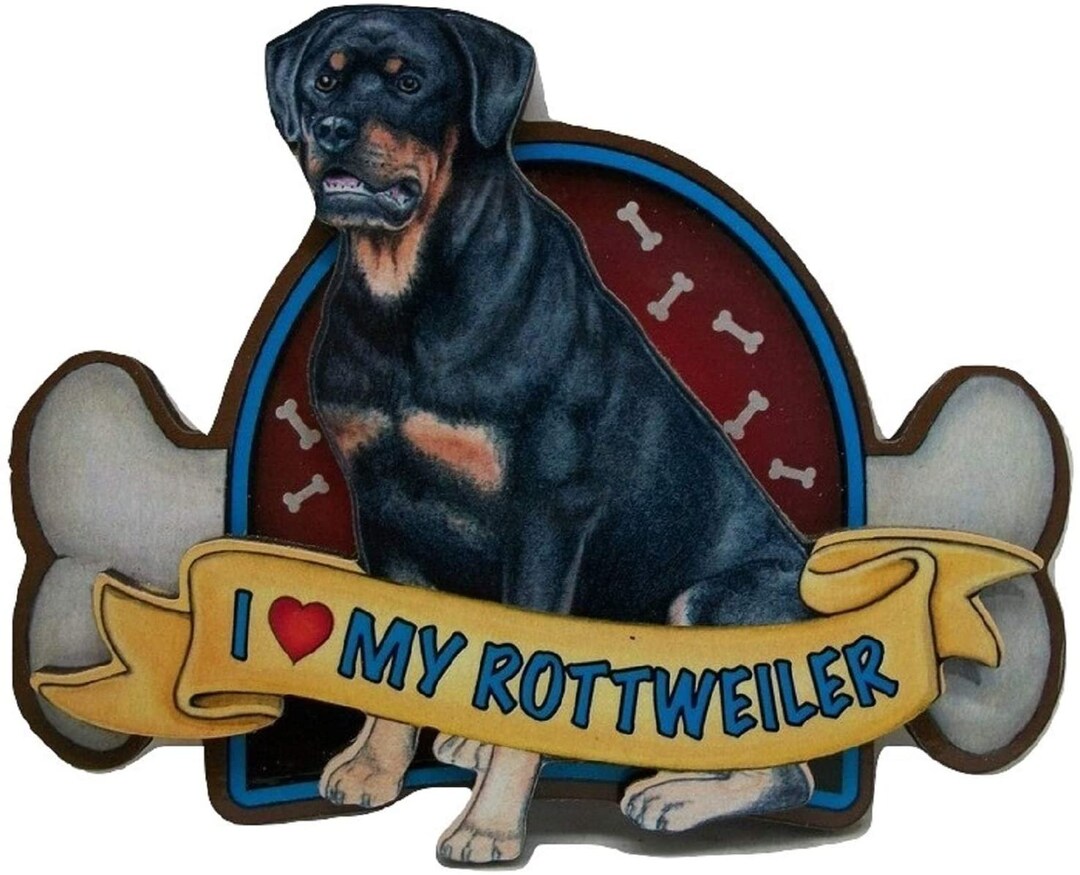 I Love My Rottweiler Artwood Fridge Magnet - Etsy