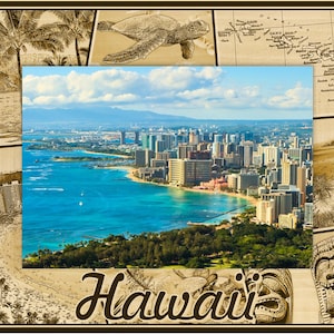 Hawaii Laser Engraved Wood Picture Frame