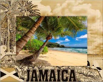 Jamaica Laser Engraved Wood Picture Frame