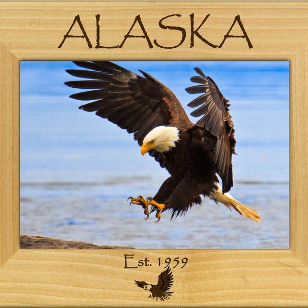 Alaska Est. 1959 Laser Engraved Wood Picture Frame