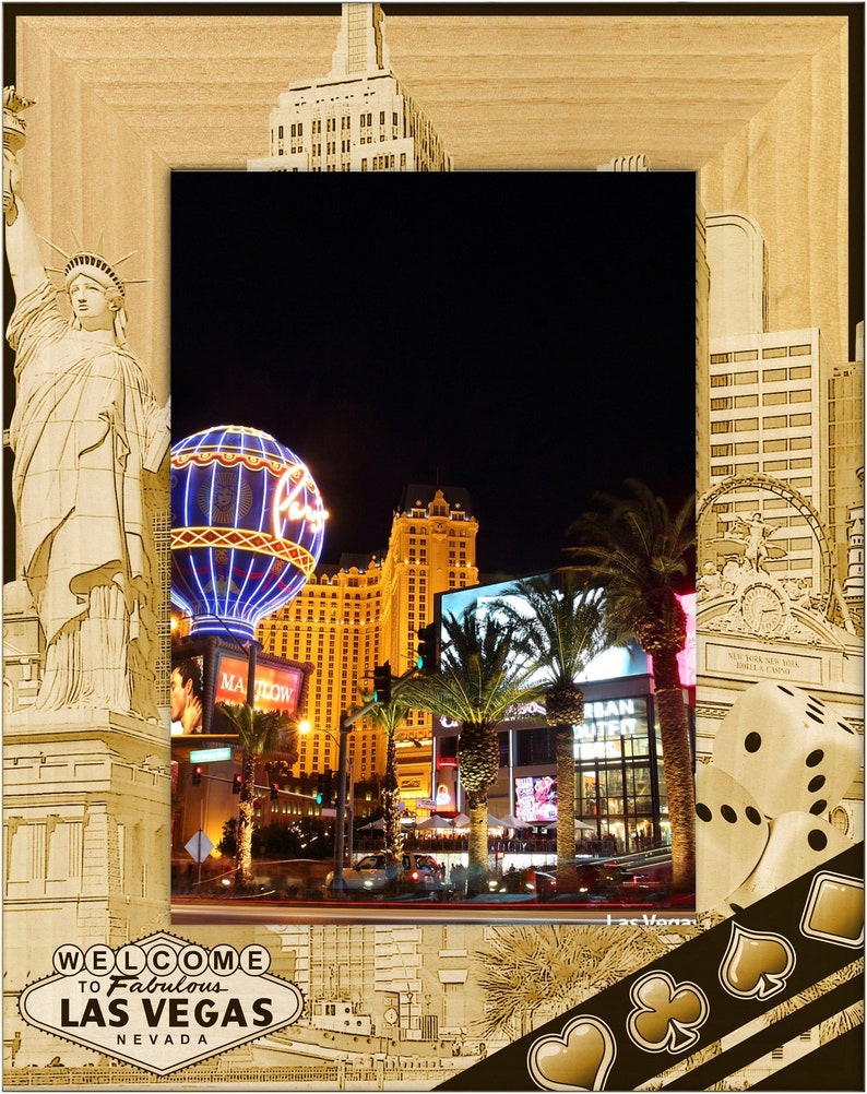 Welcome to Fabulous Las Vegas Nevada Laser Engraved Wood Picture Frame image 2