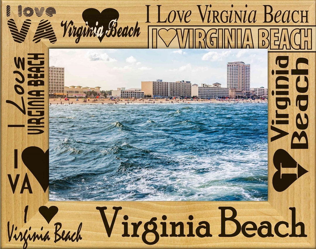 I Love Virginia Beach Laser Engraved Wood Picture Frame Etsy