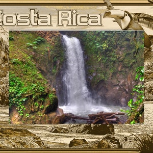 Costa Rica Laser Engraved Wood Picture Frame