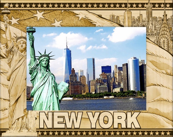 New York City Laser Engraved Wood Picture Frame - Etsy