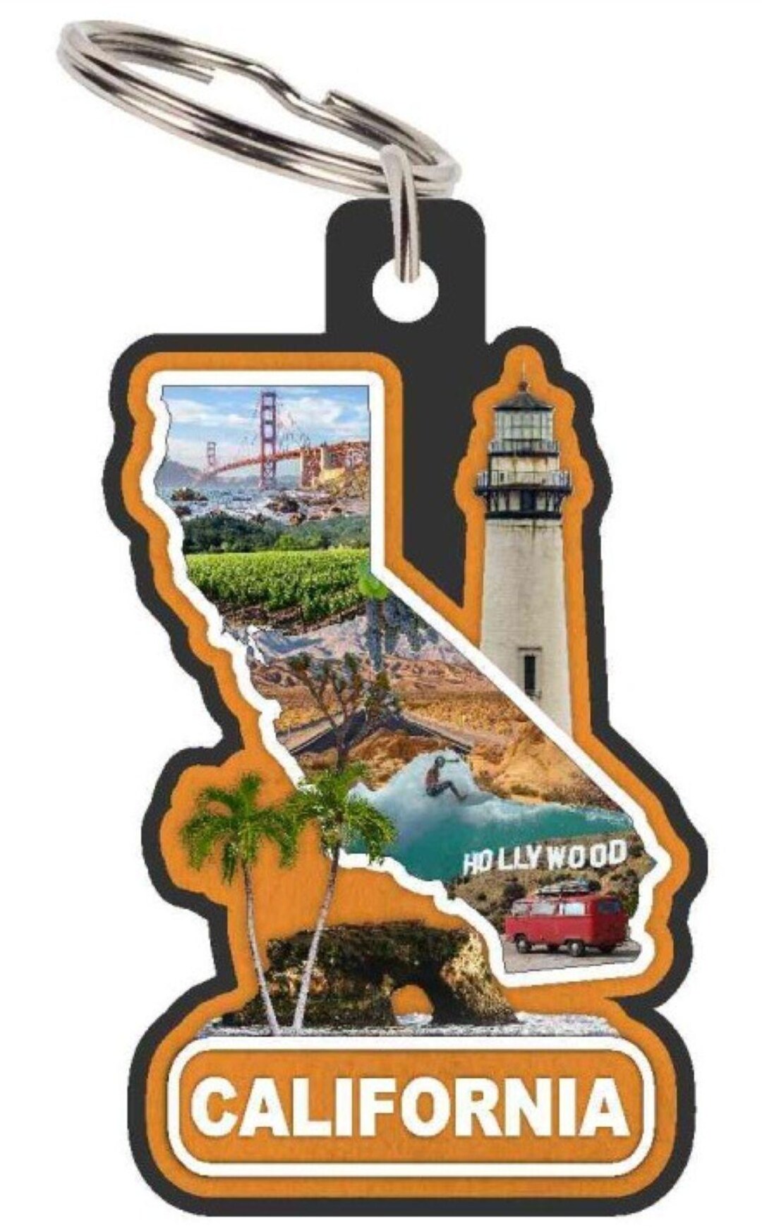California Custom Cut State Keychain - Etsy