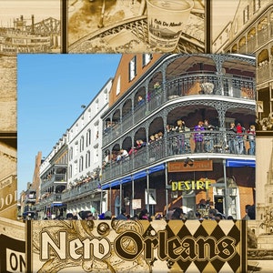 New Orleans Louisiana Laser Engraved Wood Picture Frame