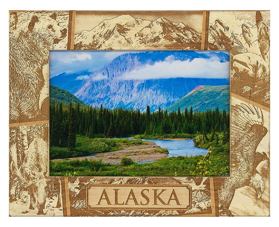 Alaska Laser Engraved Wood Picture Frame Etsy