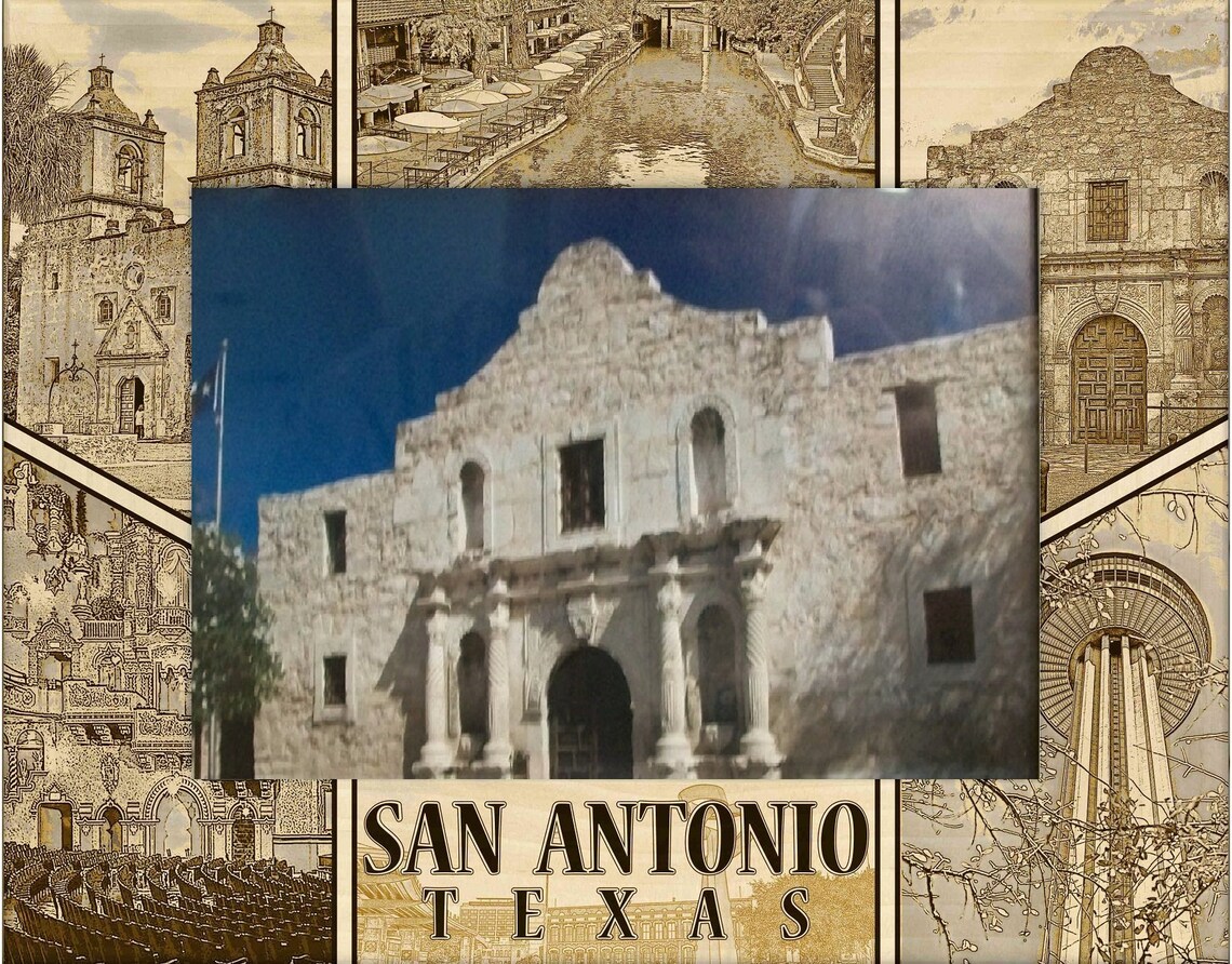 San Antonio Texas Laser Engraved Wood Picture Frame Etsy UK