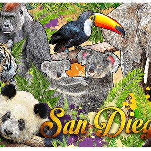 San Diego Zoo Mural Art Canvas Print - Right Panel - ShopZoo