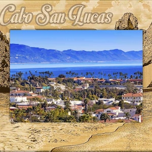 Cabo San Lucas Montage Laser Engraved Wood Picture Frame