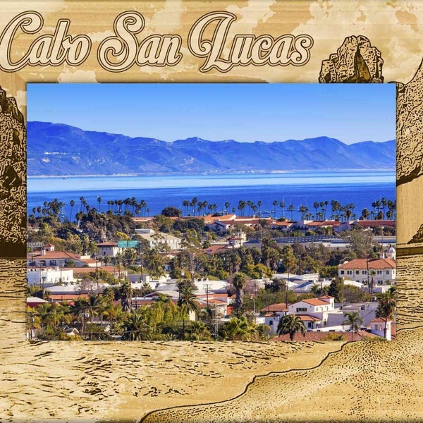 Cabo San Lucas Montage Laser Engraved Wood Picture Frame