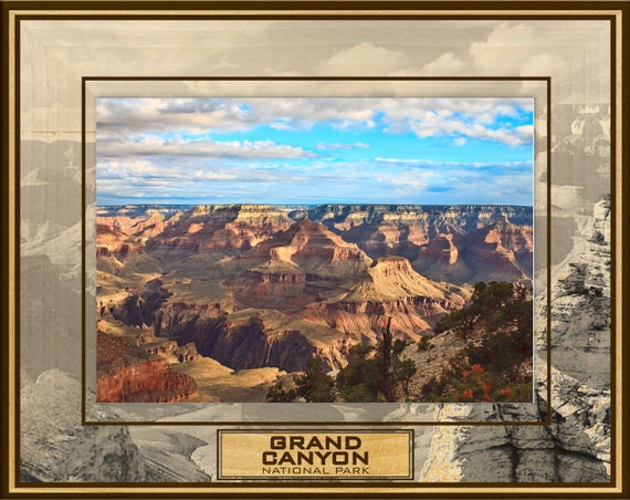 Grand Canyon National Park With Border Laser Engraved Wood Picture Frame Etsy Canada