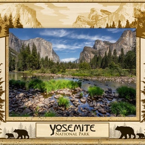 Yosemite National Park Laser Engraved Wood Picture Frame