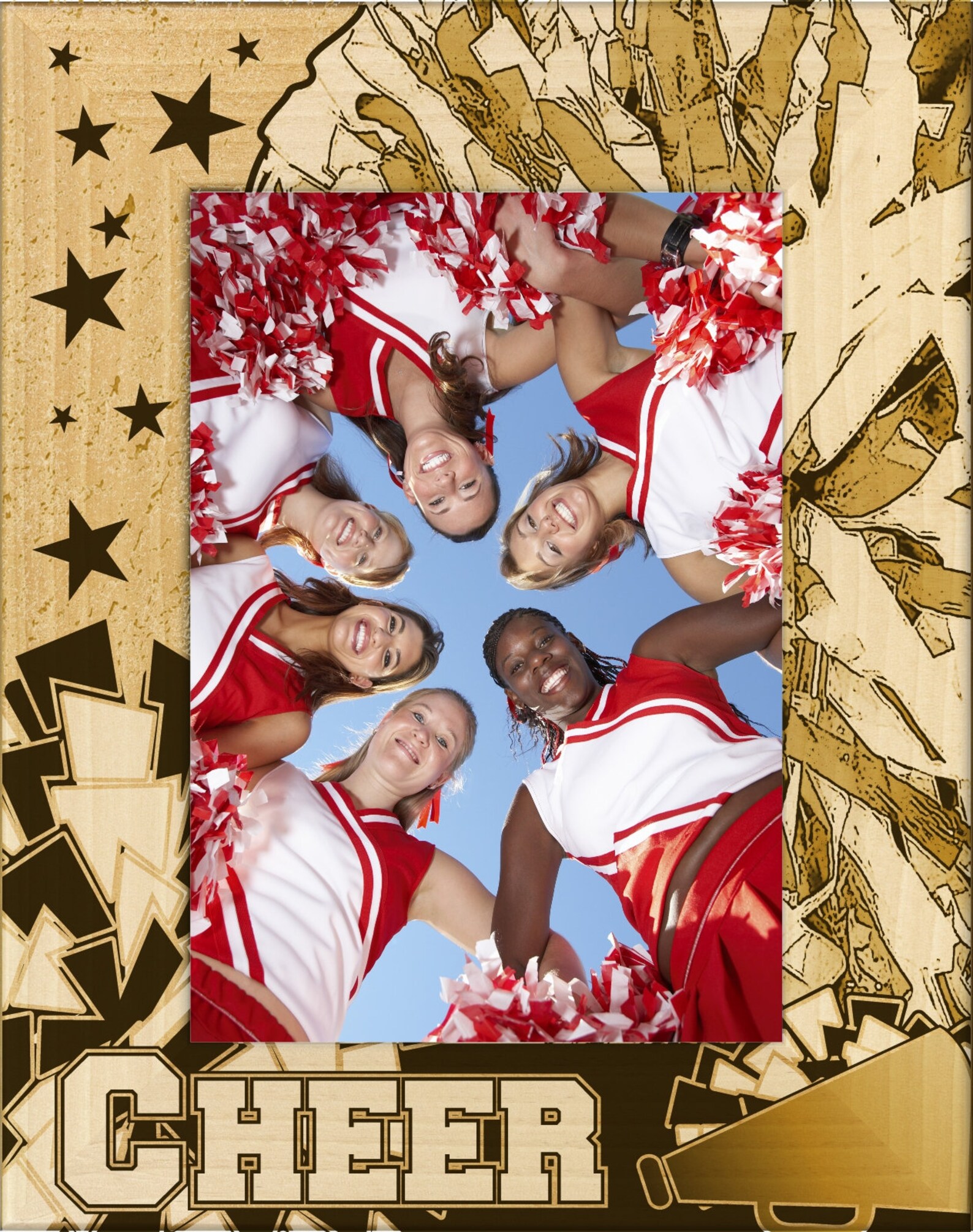 Cheer Photo Frame Cheer Laser Engraved Wood Picture Frame - Etsy
