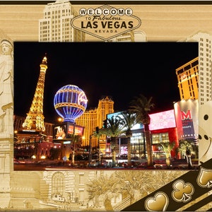 Welcome to Fabulous Las Vegas Nevada Laser Engraved Wood Picture Frame image 1
