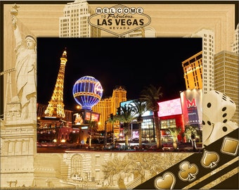 Welcome to Fabulous Las Vegas Nevada Laser Engraved Wood Picture Frame