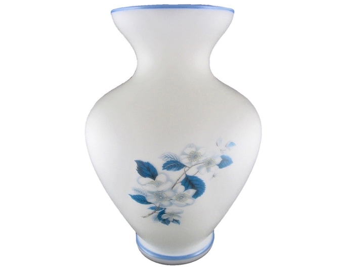Antique White Satin Glass Shoulder Vase