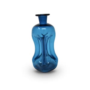 Holmegaard Blue Glass &quot;Kluk Kluk&quot; Decanter without Stopper - 1962