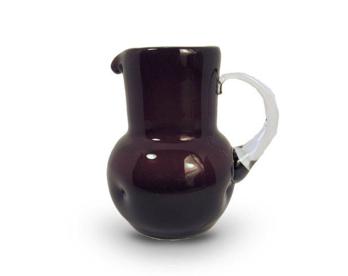 Dimpled Glass Cream Pitcher in Amethyst - 1960s
