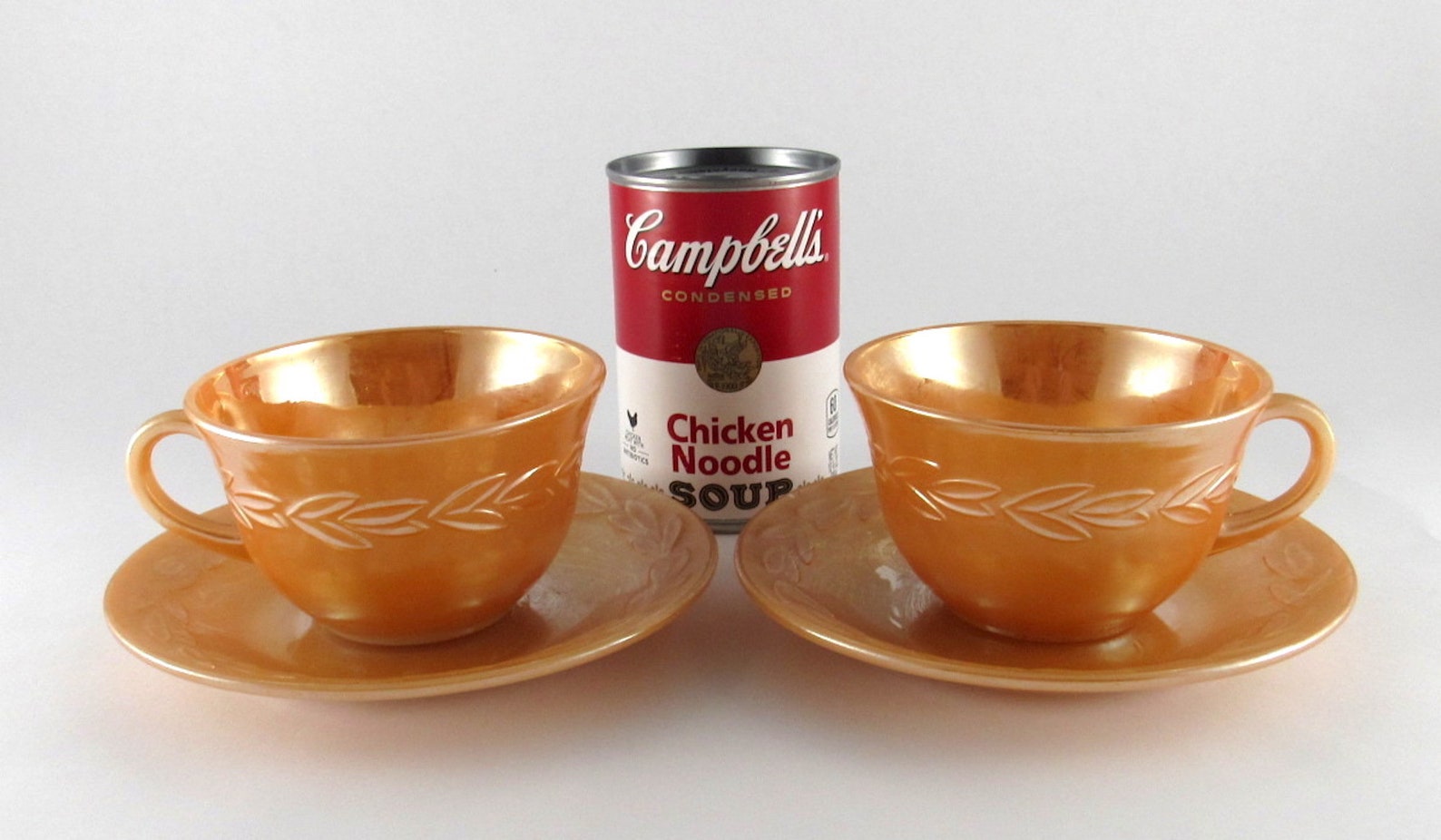 ANCHOR HOCKING Glass Coffee Cups and Saucers A Pair Fire Etsy