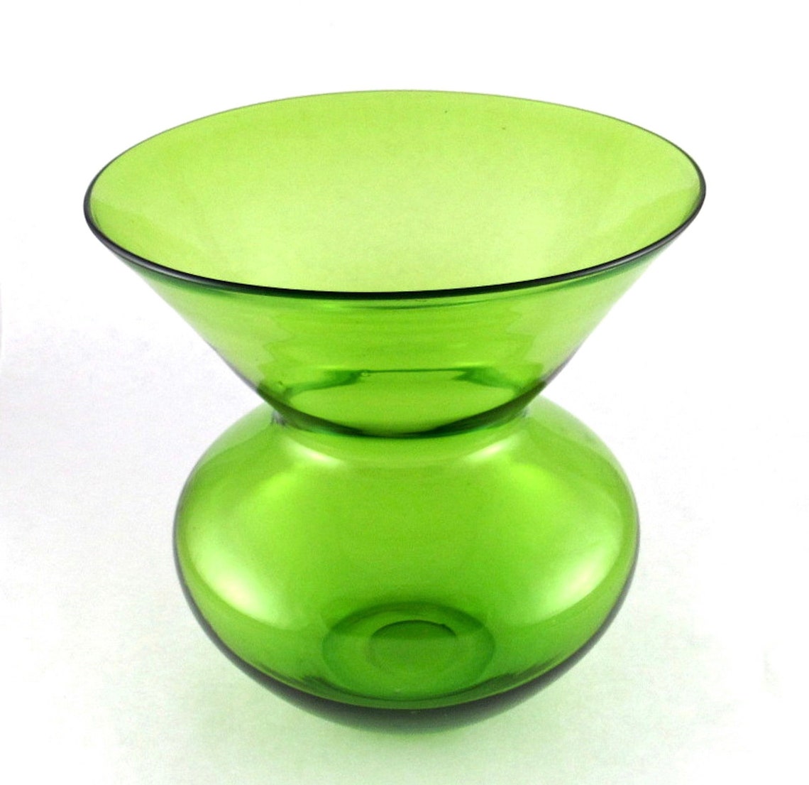 LimeGreen Glass Vase Hand Blown Etsy