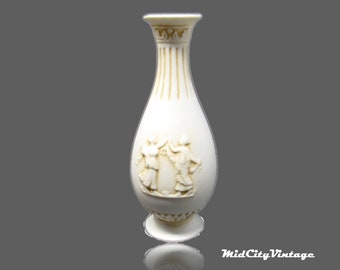 Small Vintage Ceramic Bud Vase, Vintage Pottery, Mid Century Modern, Bookshelf Decor, Dark Academic Decor, Coffee Table Decor