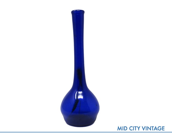Glass Decanter without Stopper in Cobalt Blue | Vintage Glass Vase | Blue Glassware | Vintage Glassware