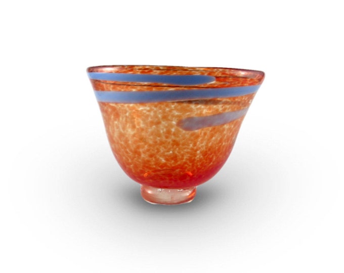 Hand-blown Decorative Orange and Lavender Glass Bowl