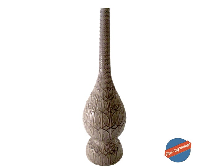 Oggetti Tall Ceramic Vase in Putty  - 31-inch