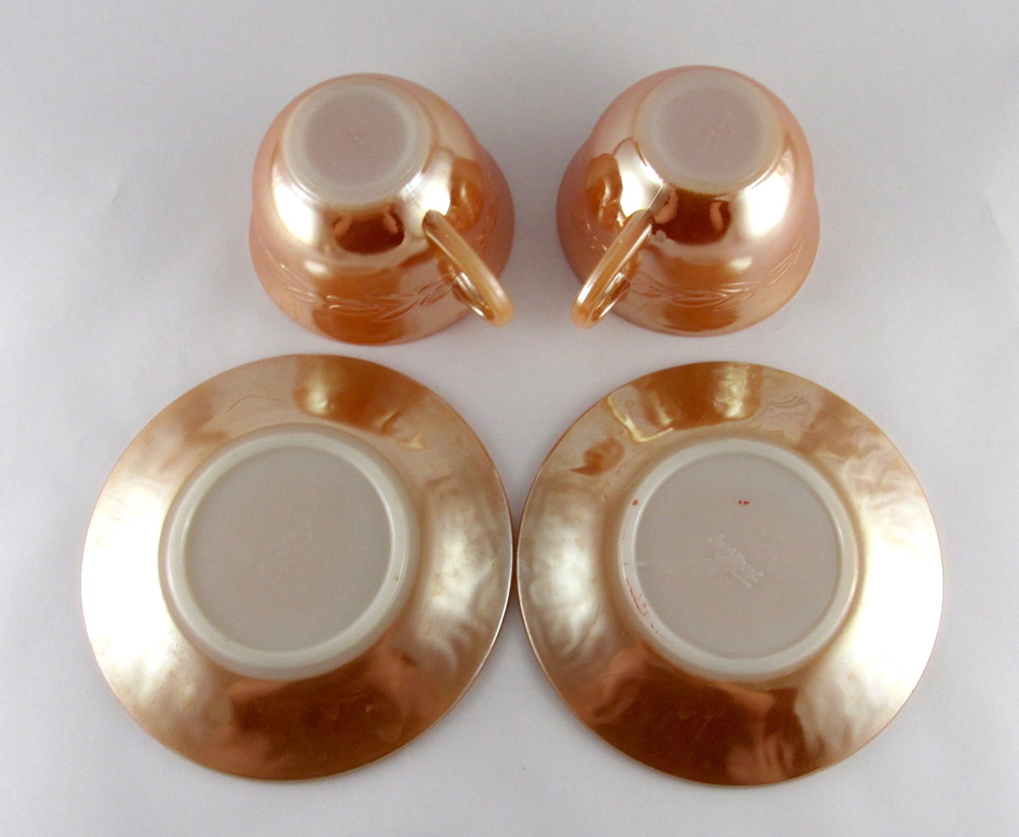 ANCHOR HOCKING Glass Coffee Cups and Saucers A Pair Fire Etsy