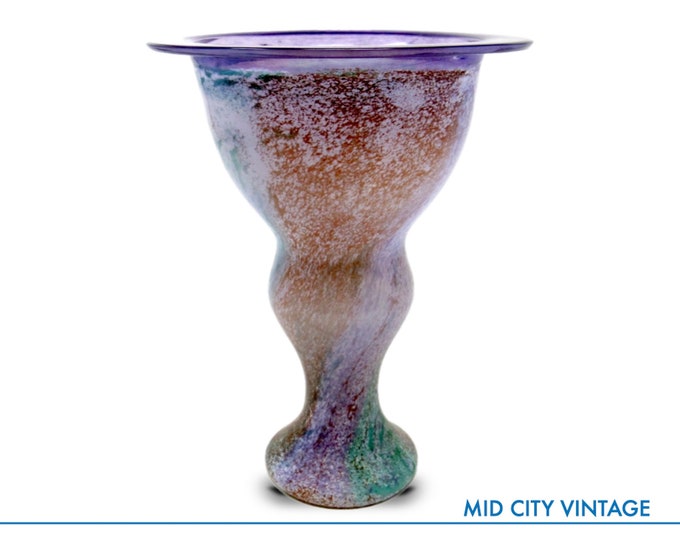 1991 Multicolored and Iridescent Glass 'CanCan' Vase - by Kjell Engman for Kosta Boda of Sweden, Scandinavian Art Glass, Glass Home Decor