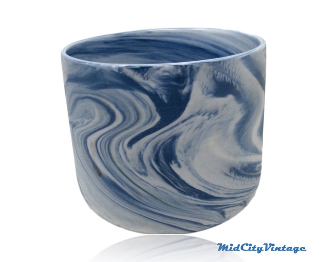 Blue & White Ceramic Bowl, Ceramic Planter Bowl, Patio Decor, Kitchen Decor, Coffee Table Decor