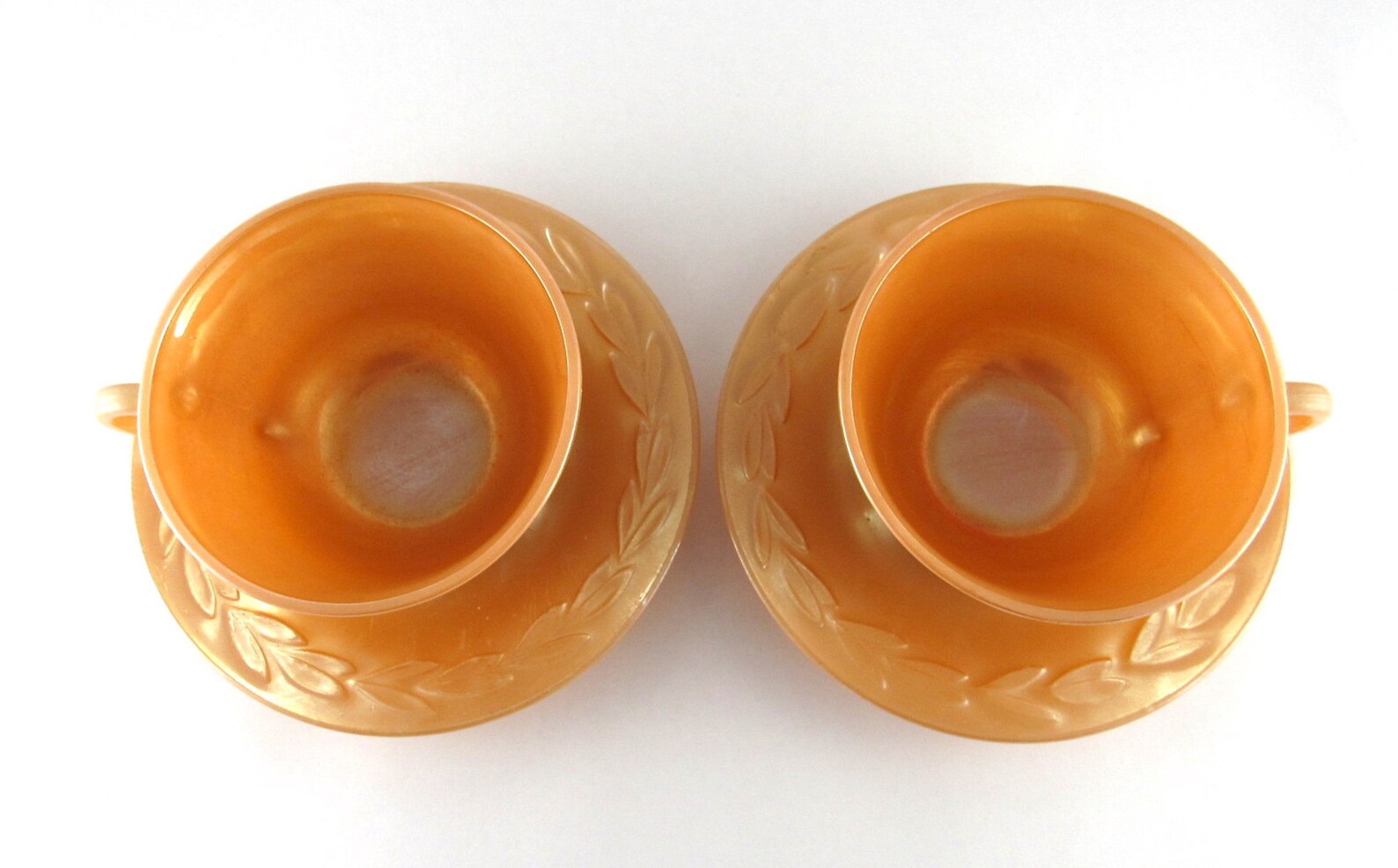 ANCHOR HOCKING Glass Coffee Cups and Saucers A Pair Fire Etsy