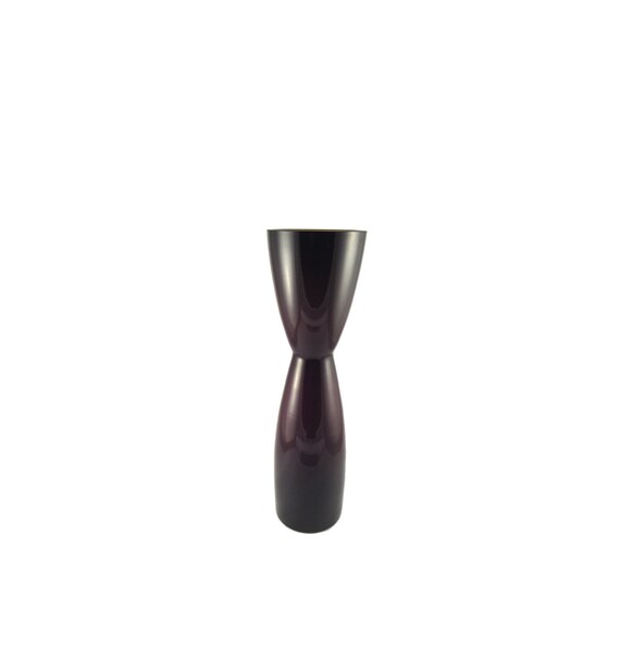 Vintage Burgundy And White Cased Glass Hourglass Vase Etsy
