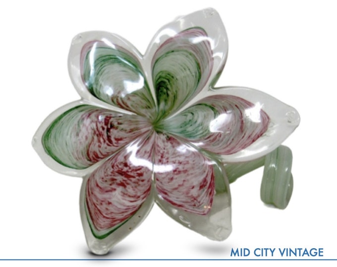 Vintage Hand-blown Glass Flower | Lavorazione Arte Murano Glass | Vintage Glassware | Glass Decor