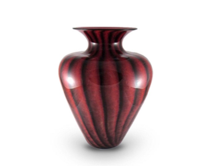 Lisa Aronzon Glass Shoulder Vase in Black and Red
