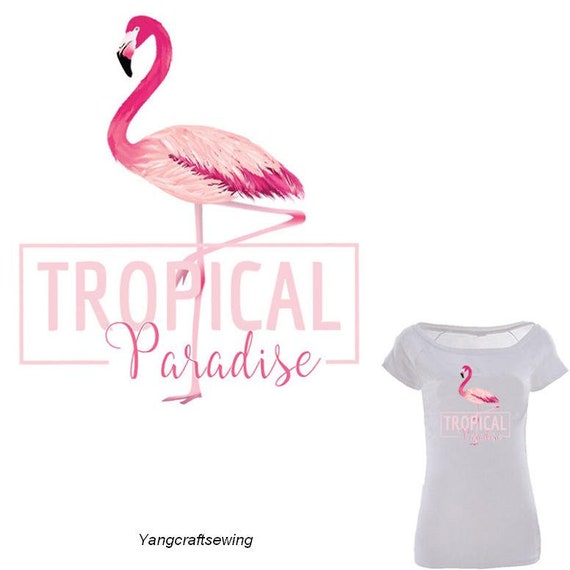 1 Flamingo Patches For Clothes Iron On Transfers Patch Washable Clothes Stickers