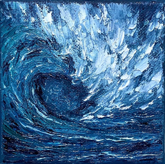 Wave Painting Impasto Seascape Original Art Ocean Wave Oil