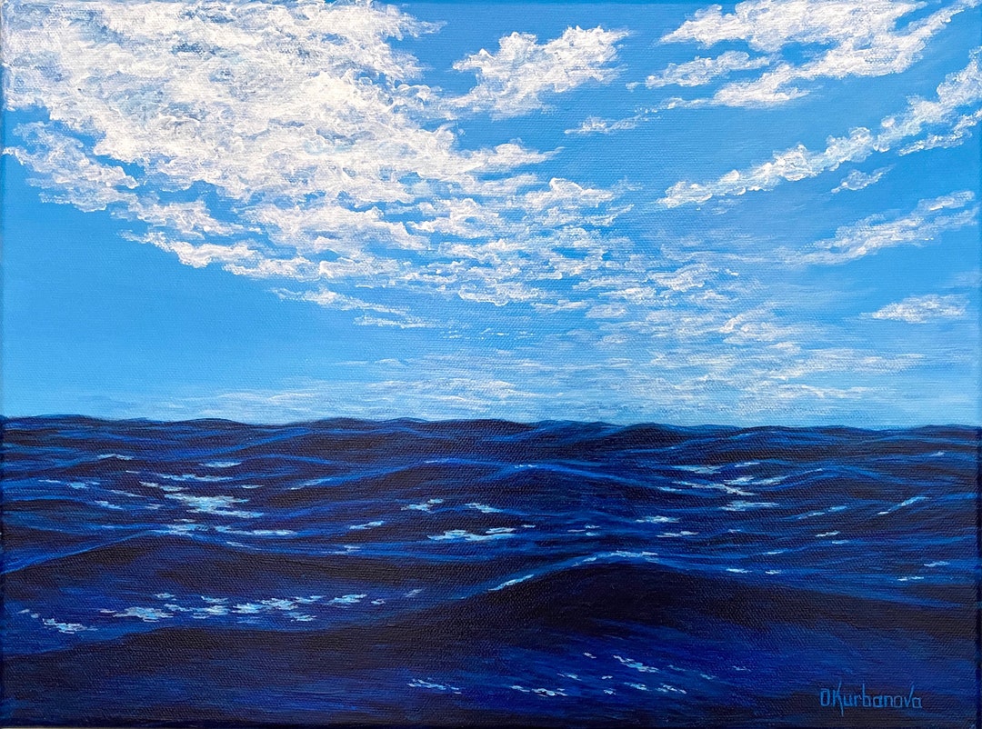 Waves Painting Original Seascape Wall Art Ocean Wave Painting Etsy