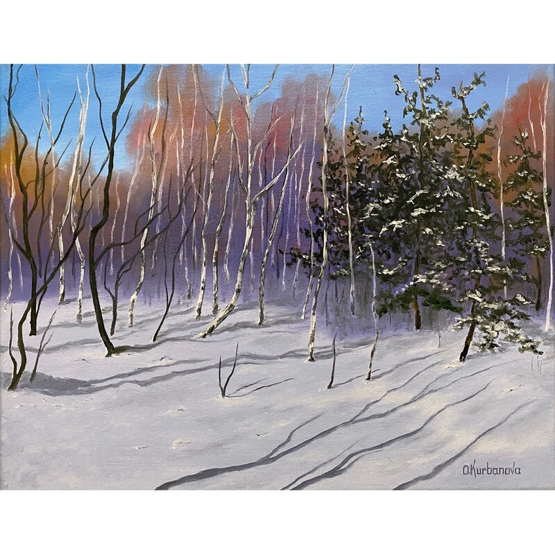 Winter Painting - Etsy