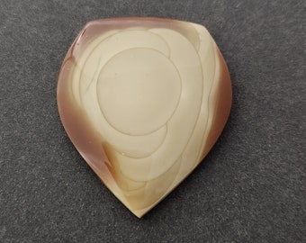 Cabochão de Jasper Bruneau, Cabochão de Designer, Corte à Mão, Formato Livre