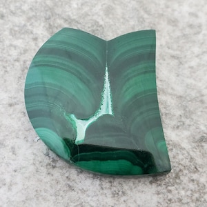 Malachite with Chrysocolla and Rough Edge Low Dome Cabochon, Designer Cabochon, Hand Cut, Freeform Shape