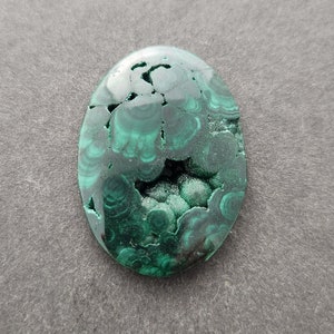Malachite Cabochon, Designer Cabochon, Hand Cut, Oval Shape